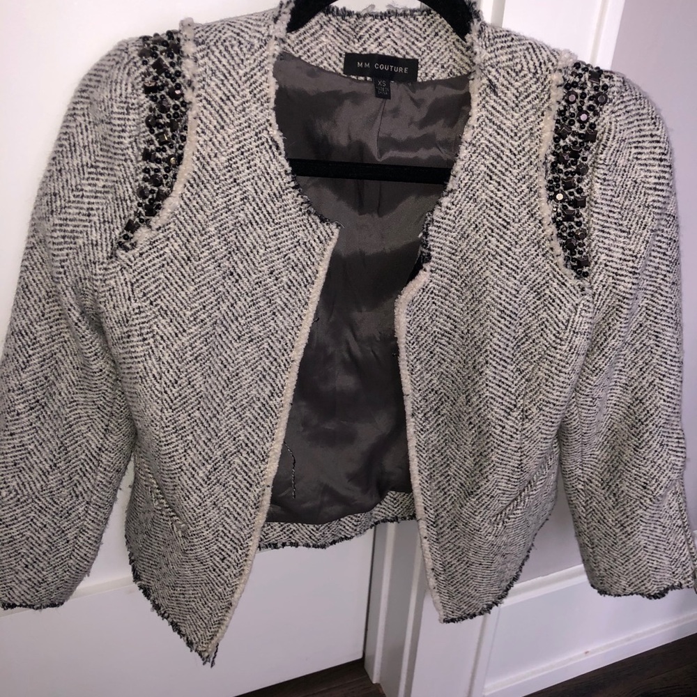Embellished wool blazer